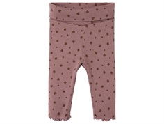 Name It twilight mauve clover lace-patterned leggings